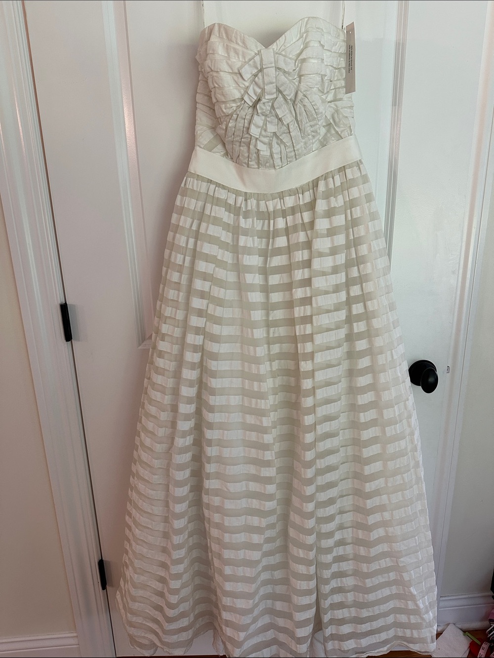 Galina Ivory Strapless Tiered A-Line Wedding Gown